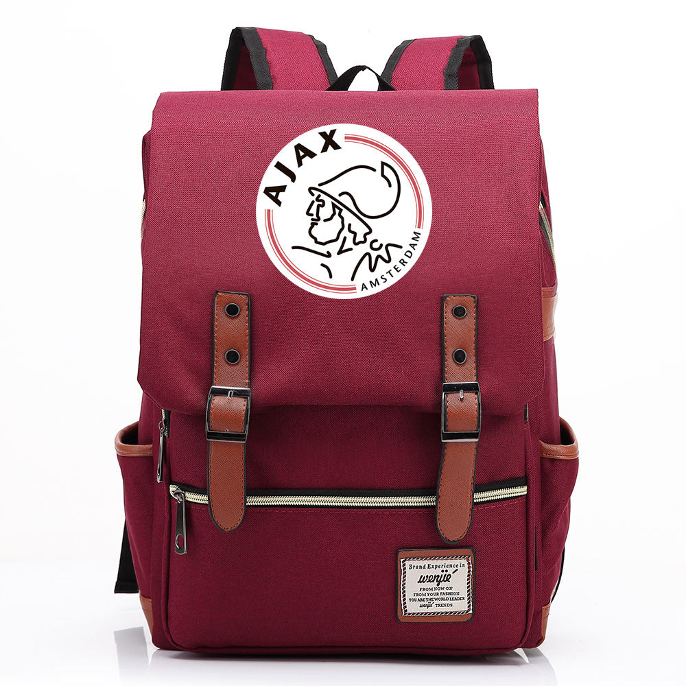 Amsterdamsche Football Club Canvas Travel Backpack School Book Bag