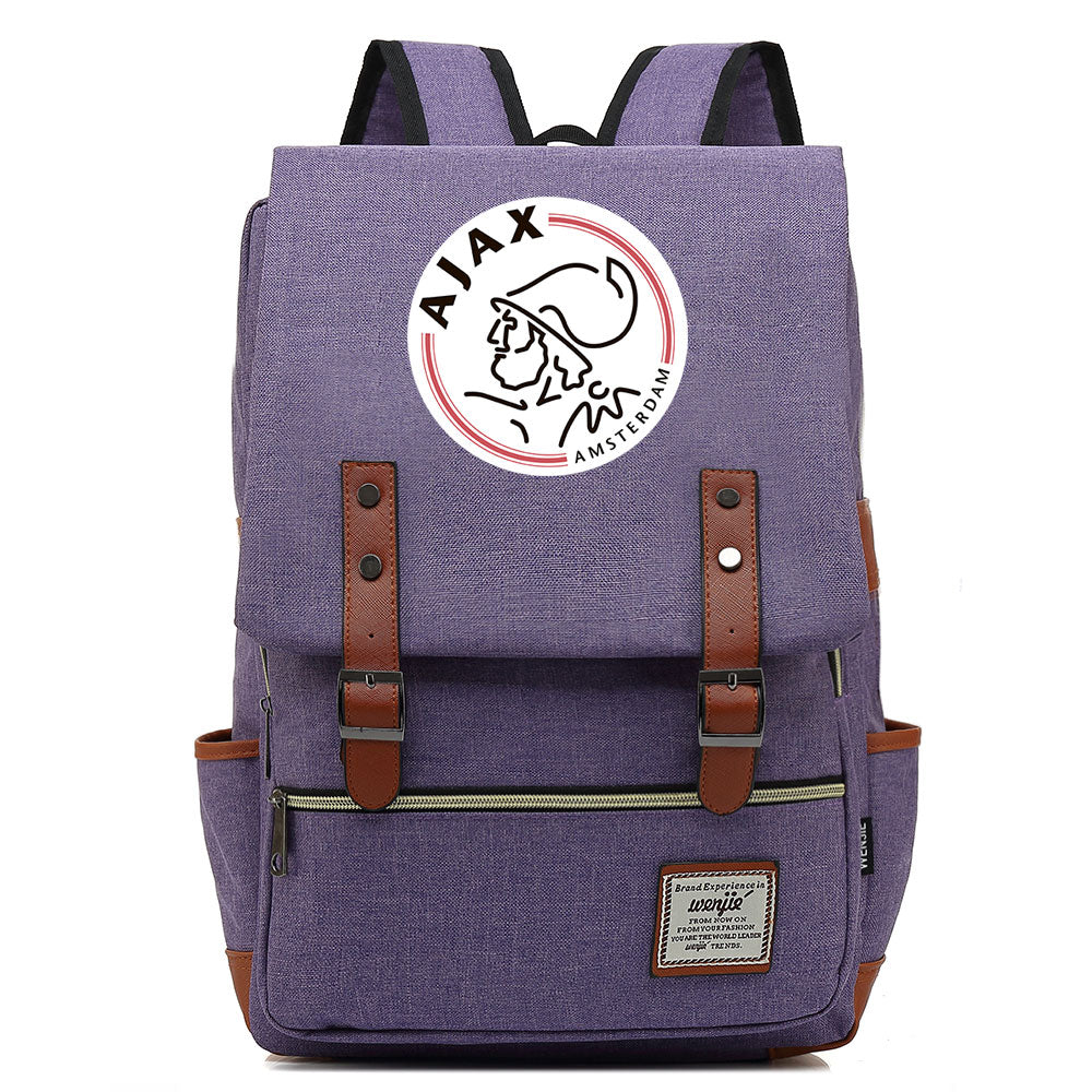 Amsterdamsche Football Club Canvas Travel Backpack School Book Bag
