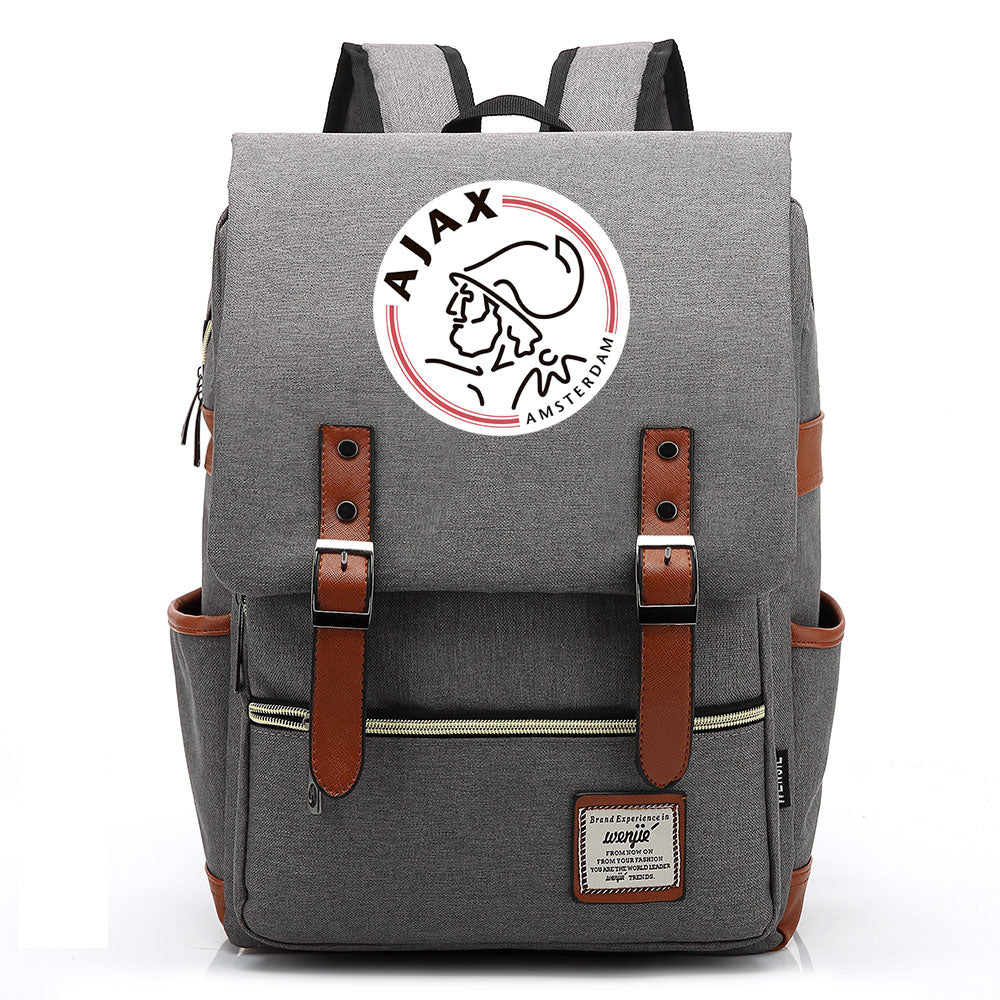 Amsterdamsche Football Club Canvas Travel Backpack School Book Bag