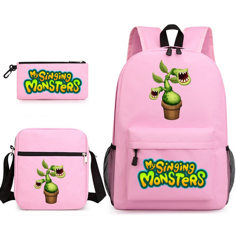 My Singing Monster SchoolBag Backpack Shoulder Bag Book Pencil Bags 3pcs Set