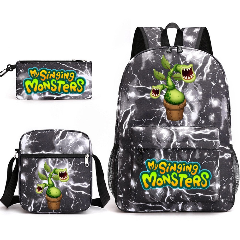 My Singing Monster SchoolBag Backpack Shoulder Bag Book Pencil Bags 3pcs Set