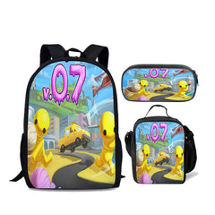 Wobbly Life Schoolbag Backpack Lunch Bag Pencil Case 3pcs Set Gift for Kids Students
