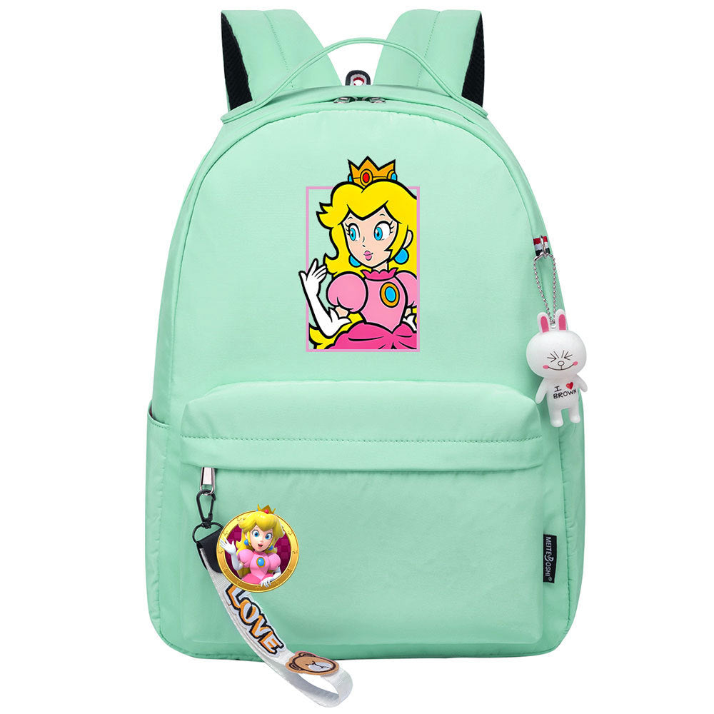 Mario Princess Peach Backpack Shoolbag Notebook Bag Gifts for Kids Students