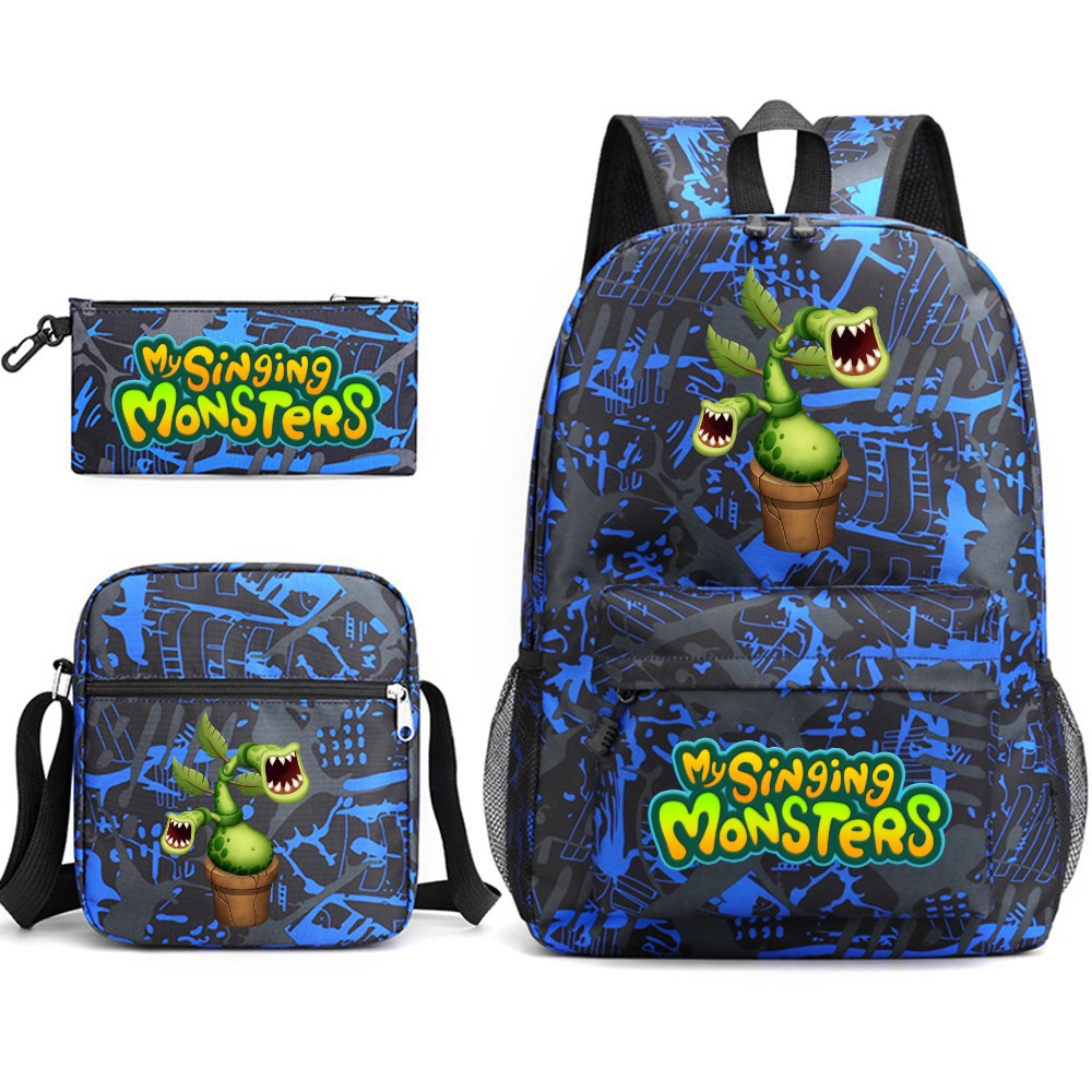 My Singing Monster SchoolBag Backpack Shoulder Bag Book Pencil Bags 3pcs Set