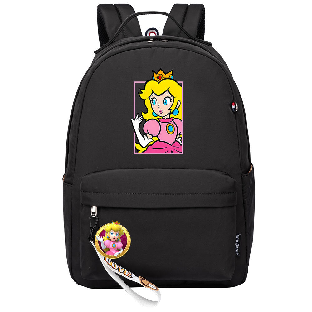 Mario Princess Peach Backpack Shoolbag Notebook Bag Gifts for Kids Students
