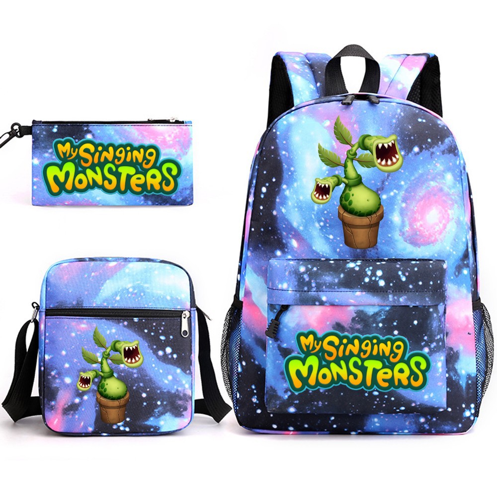 My Singing Monster SchoolBag Backpack Shoulder Bag Book Pencil Bags 3pcs Set
