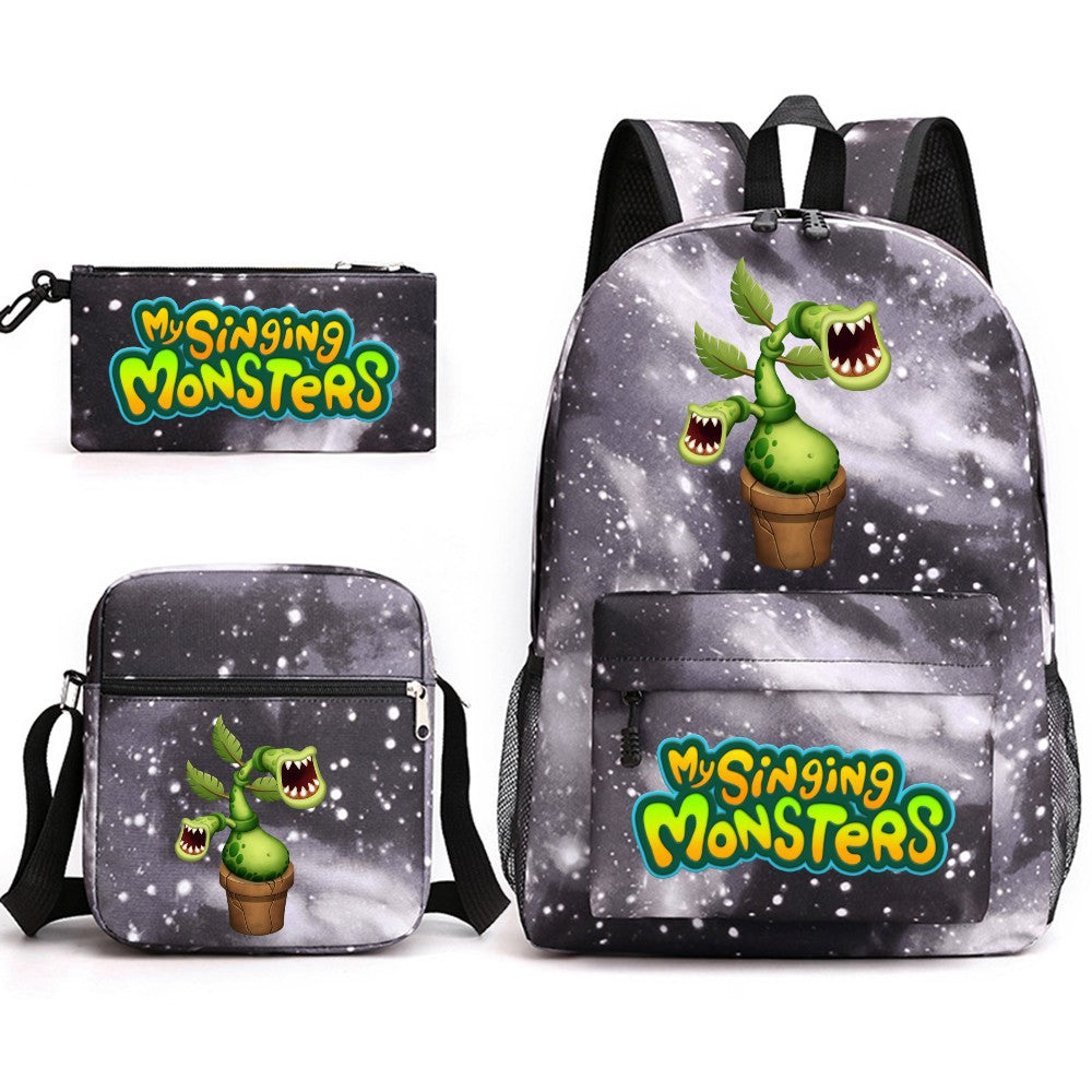 My Singing Monster SchoolBag Backpack Shoulder Bag Book Pencil Bags 3pcs Set