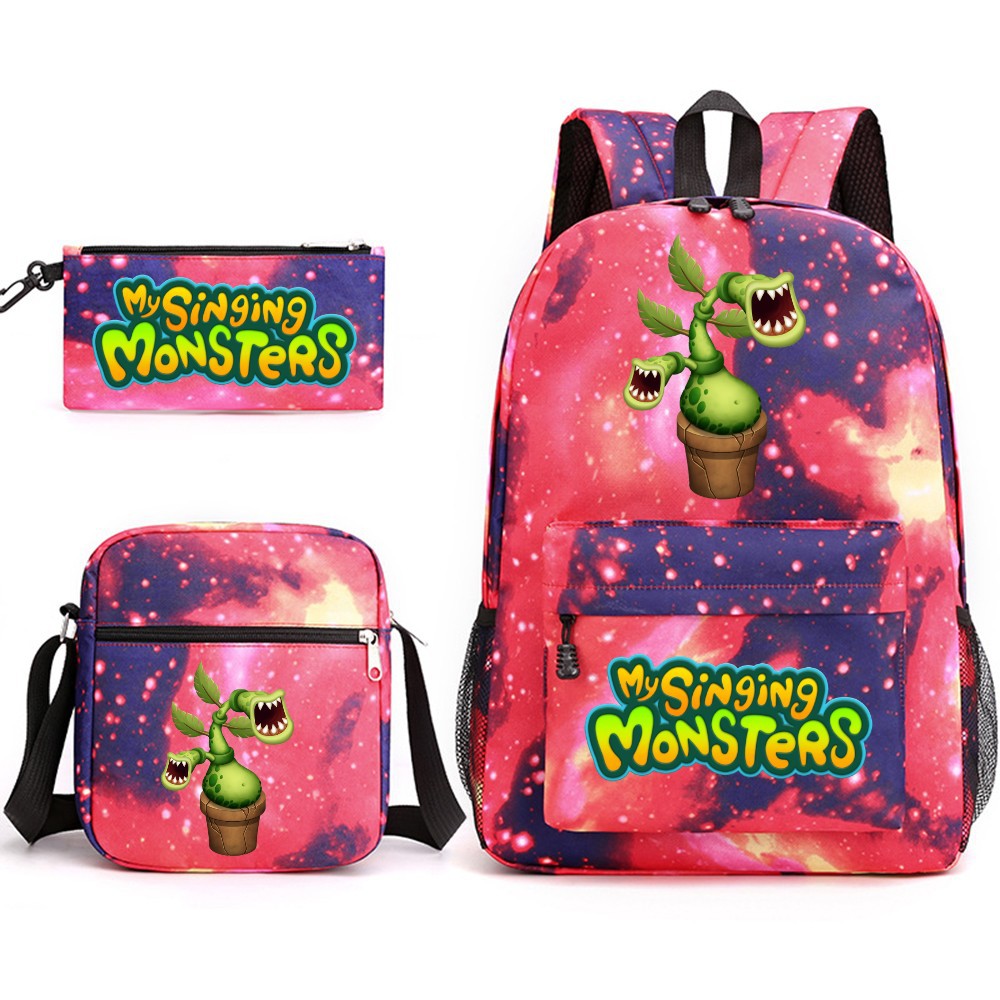 My Singing Monster SchoolBag Backpack Shoulder Bag Book Pencil Bags 3pcs Set