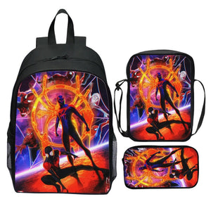 Spider Man  Across the Spider Verse Schoolbag Backpack Lunch Bag Pencil Case 3pcs Set Gift for Kids Students