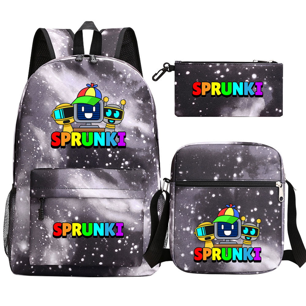 Sprunki SchoolBag Backpack Shoulder Bag Book Pencil Bags  3pcs Set