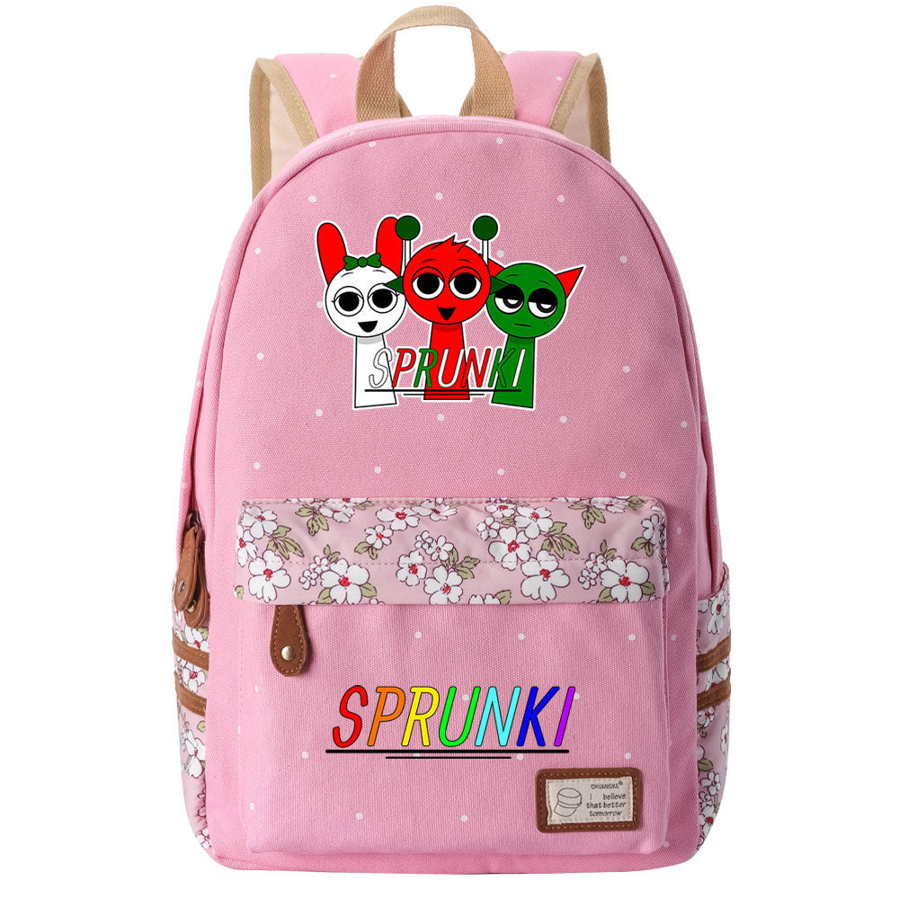 Sprunki Fashion Canvas Travel Backpack School Bag