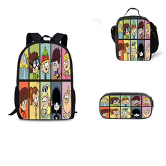 The Loud House Schoolbag Backpack Lunch Bag Pencil Case 3pcs Set Gift for Kids Students