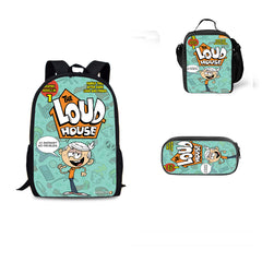 The Loud House Schoolbag Backpack Lunch Bag Pencil Case 3pcs Set Gift for Kids Students