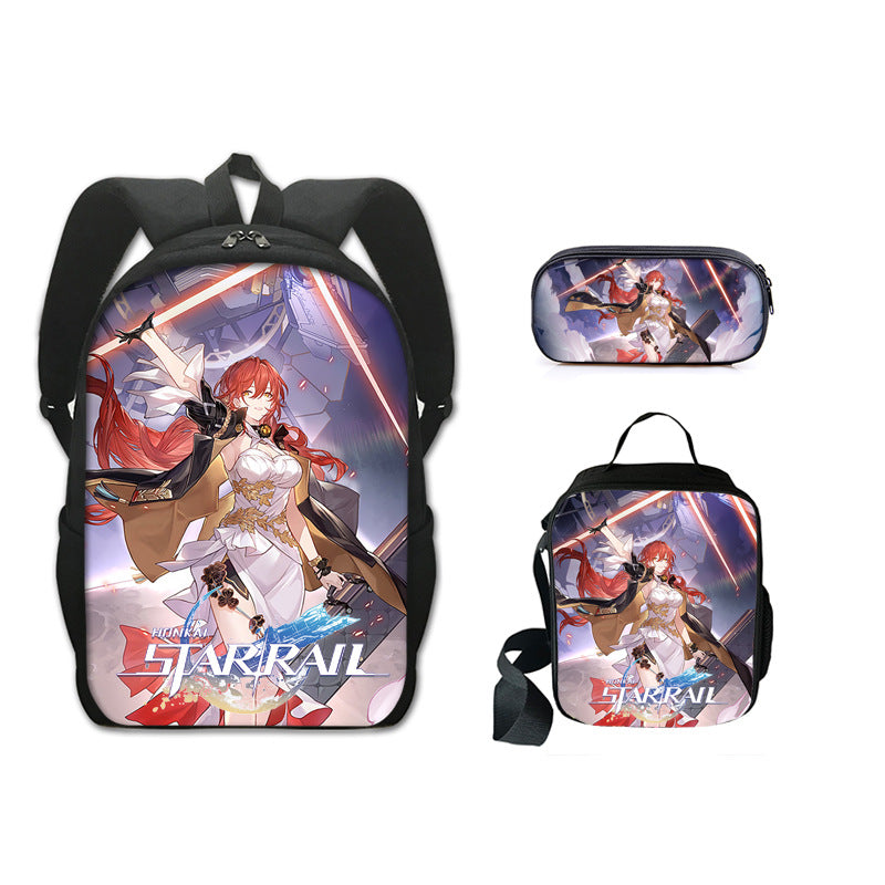 Honkai Impact 3 Schoolbag Backpack Lunch Bag Pencil Case 3pcs Set Gift for Kids Students