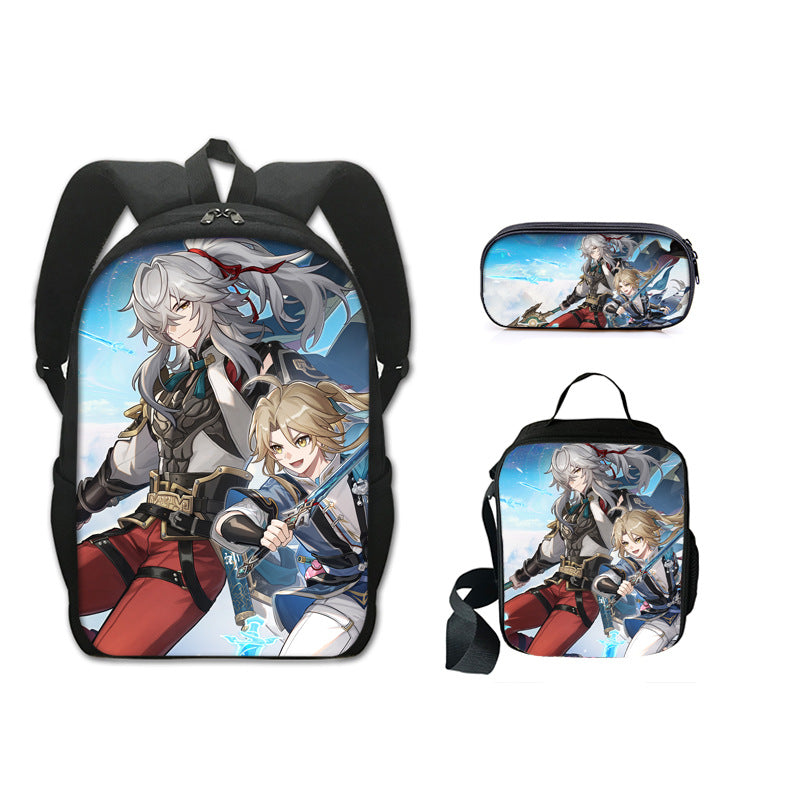 Honkai Impact 3 Schoolbag Backpack Lunch Bag Pencil Case 3pcs Set Gift for Kids Students