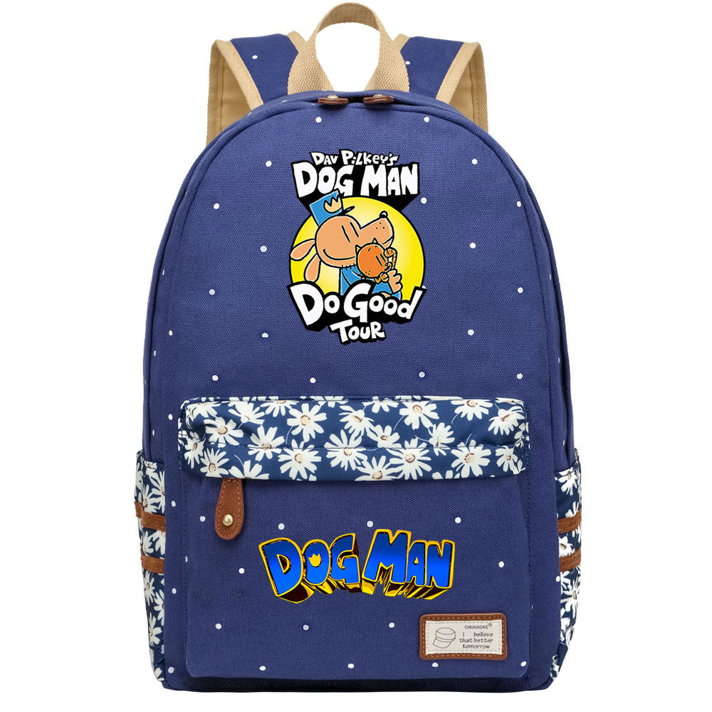 Dog Man Fashion Canvas Travel Backpack School Bag