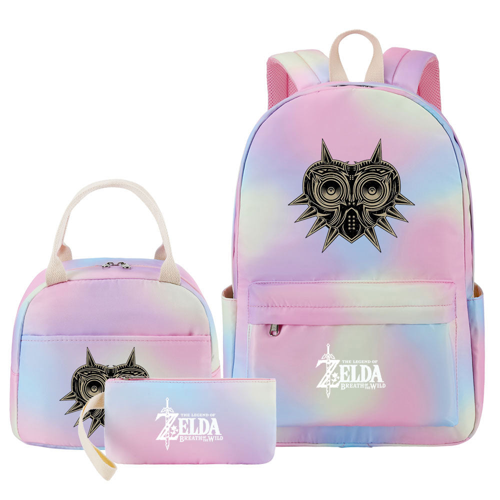 Zelda Pink Starry Sky SchoolBag Backpack Lunch Box Bag Book Pencil Bags 3pcs Set