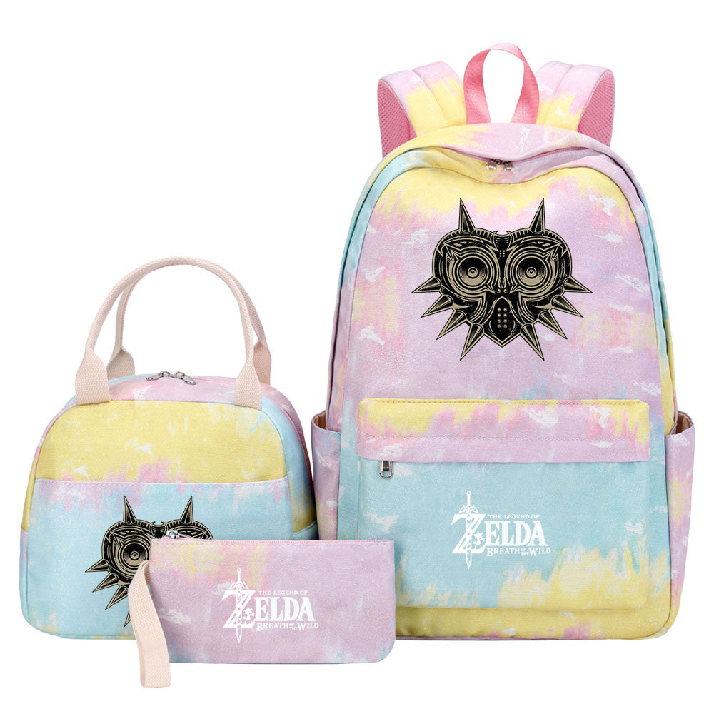 Zelda Pink Starry Sky SchoolBag Backpack Lunch Box Bag Book Pencil Bags 3pcs Set