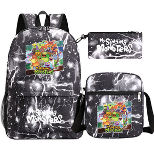 My Singing Monsters SchoolBag Backpack Shoulder Bag Book Pencil Bags  3pcs Set