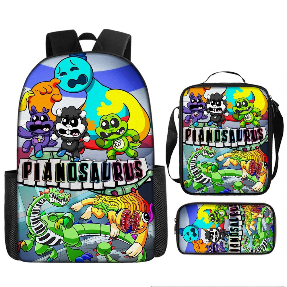 Nightmare Critters Schoolbag Backpack Lunch Bag Pencil Case 3pcs Set Gift for Kids Students