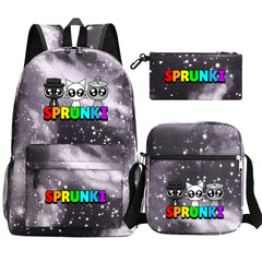 Sprunki SchoolBag Backpack Shoulder Bag Book Pencil Bags  3pcs Set