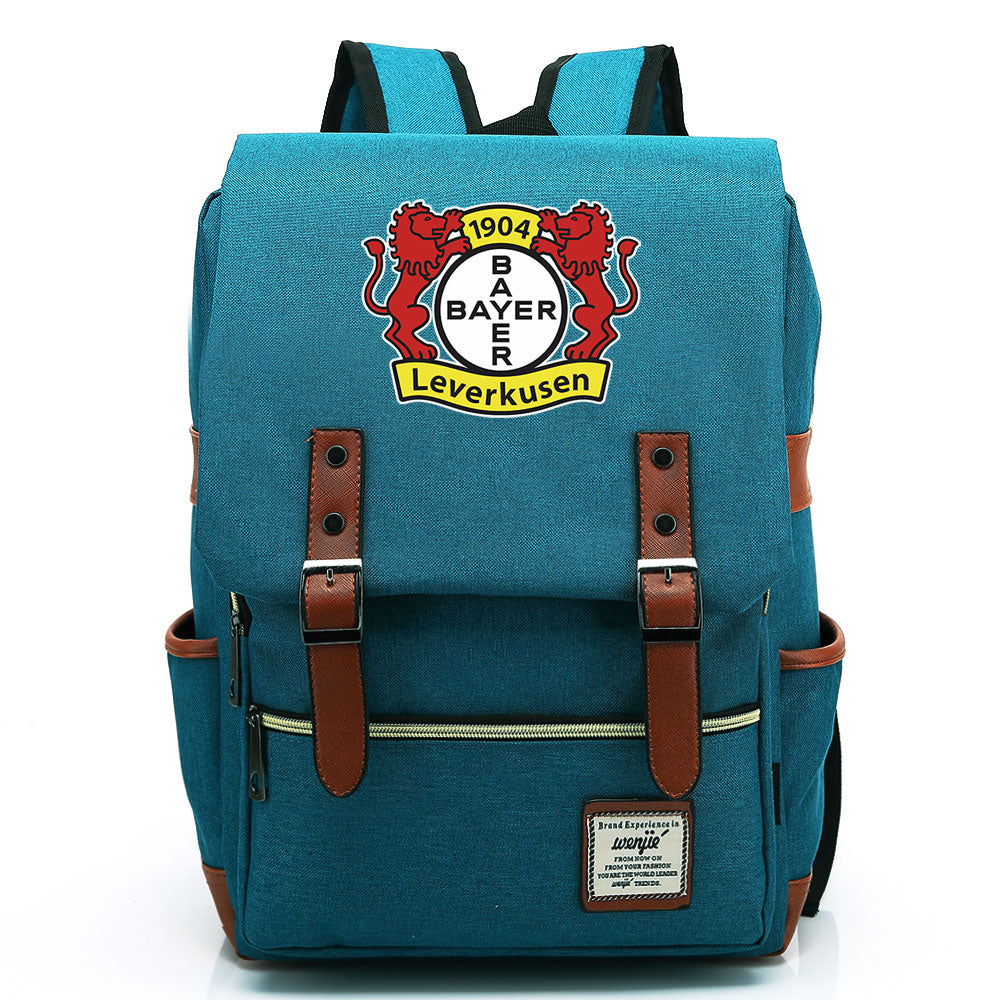 Bayer 04 Leverkusen Football Club Canvas Travel Backpack School Book Bag