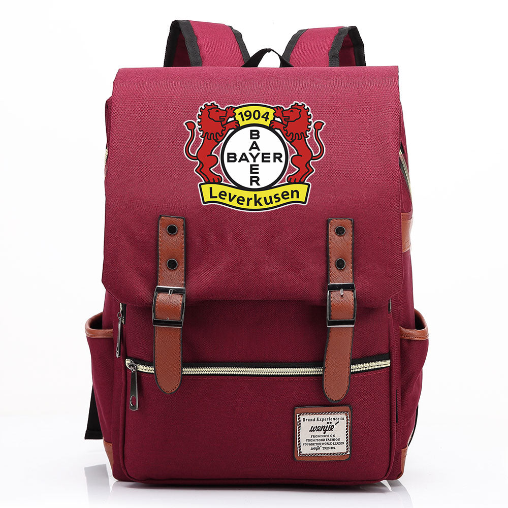 Bayer 04 Leverkusen Football Club Canvas Travel Backpack School Book Bag