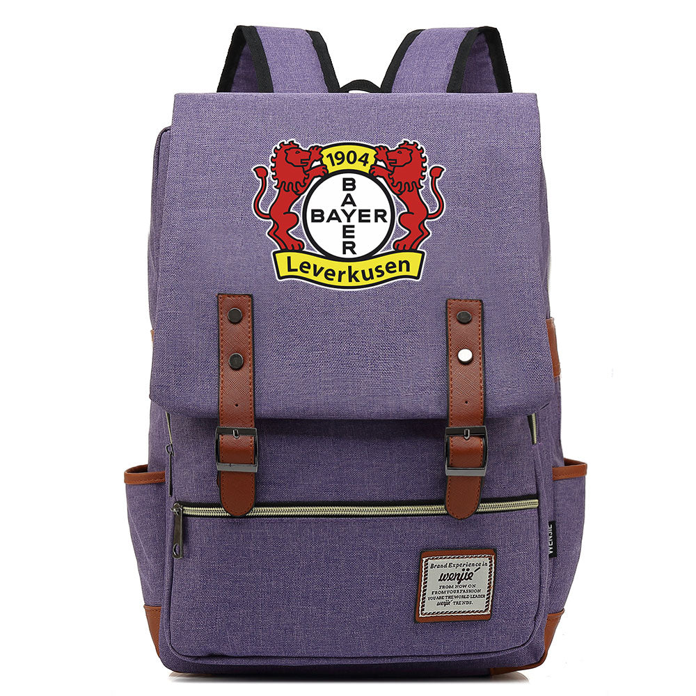 Bayer 04 Leverkusen Football Club Canvas Travel Backpack School Book Bag
