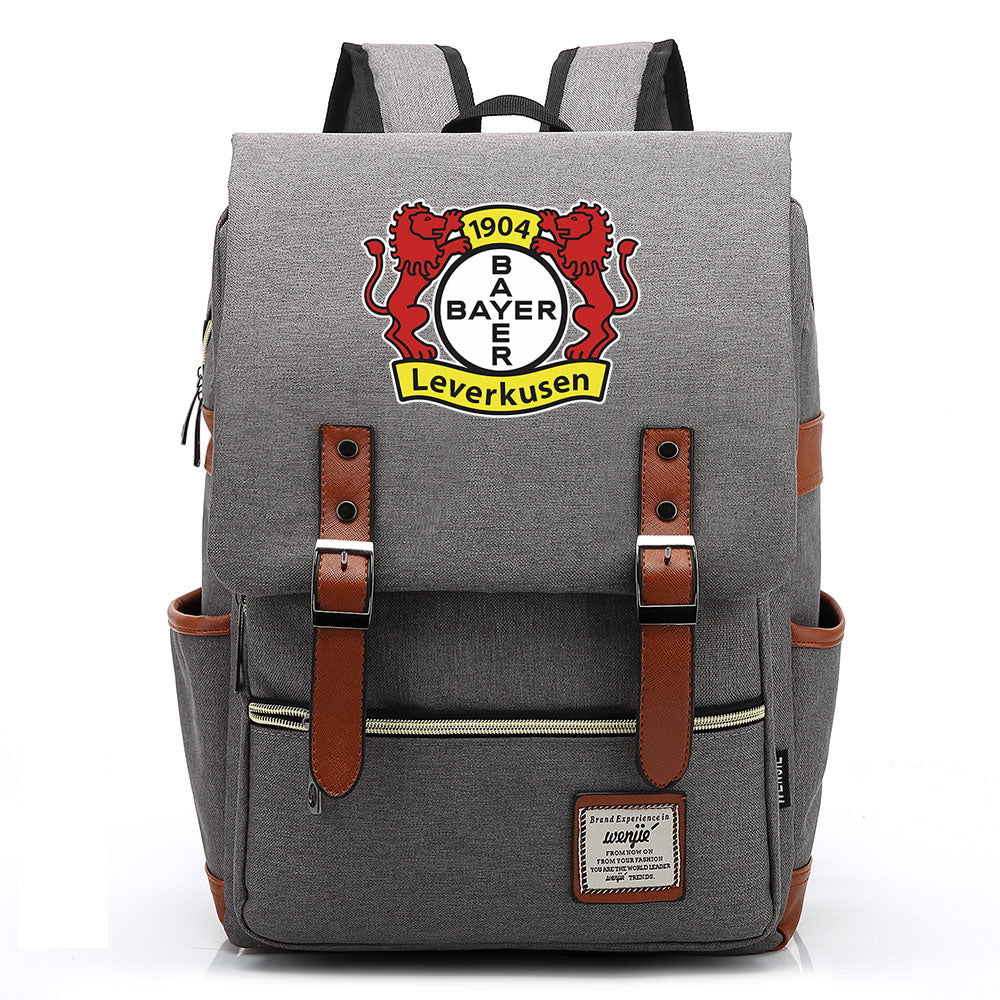 Bayer 04 Leverkusen Football Club Canvas Travel Backpack School Book Bag