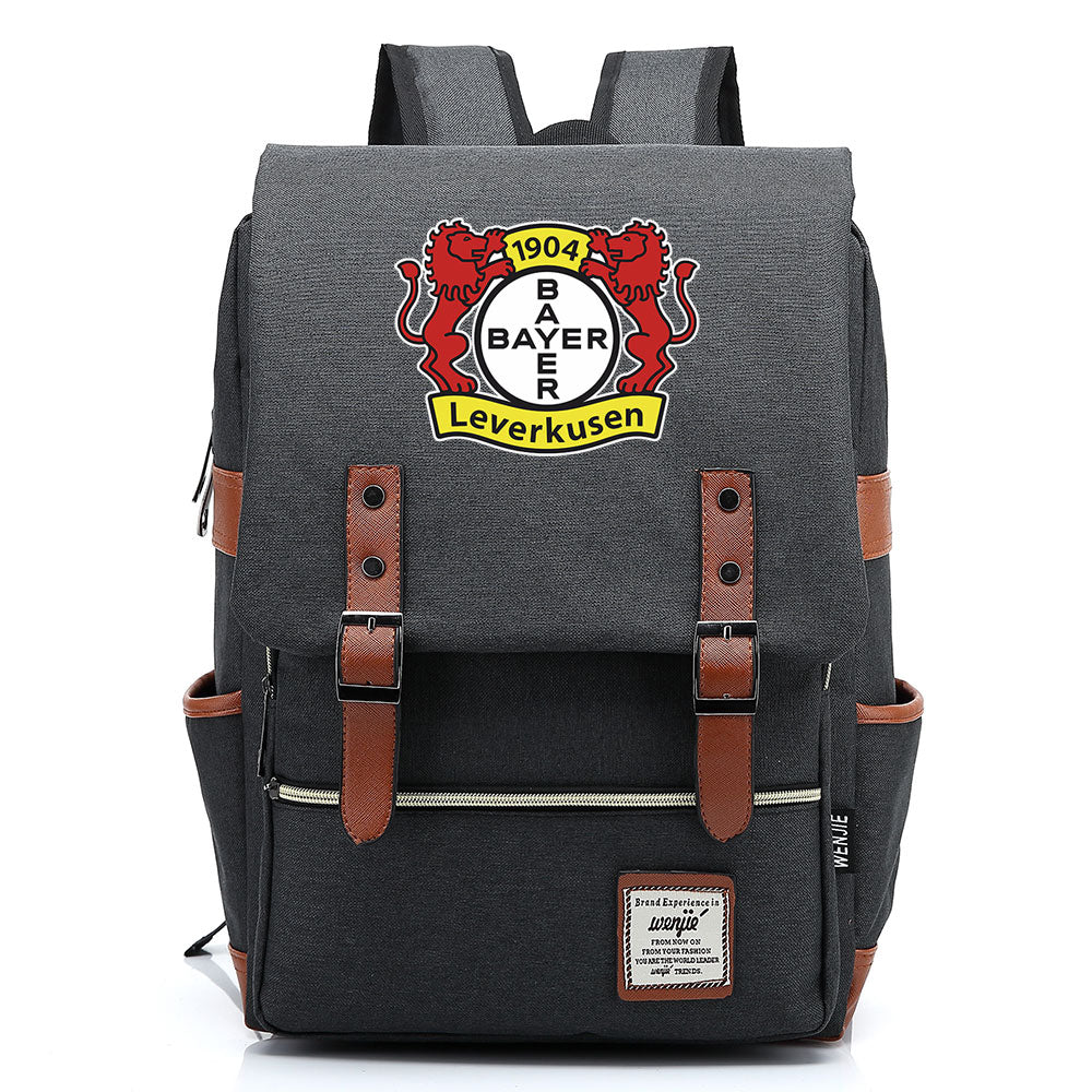 Bayer 04 Leverkusen Football Club Canvas Travel Backpack School Book Bag
