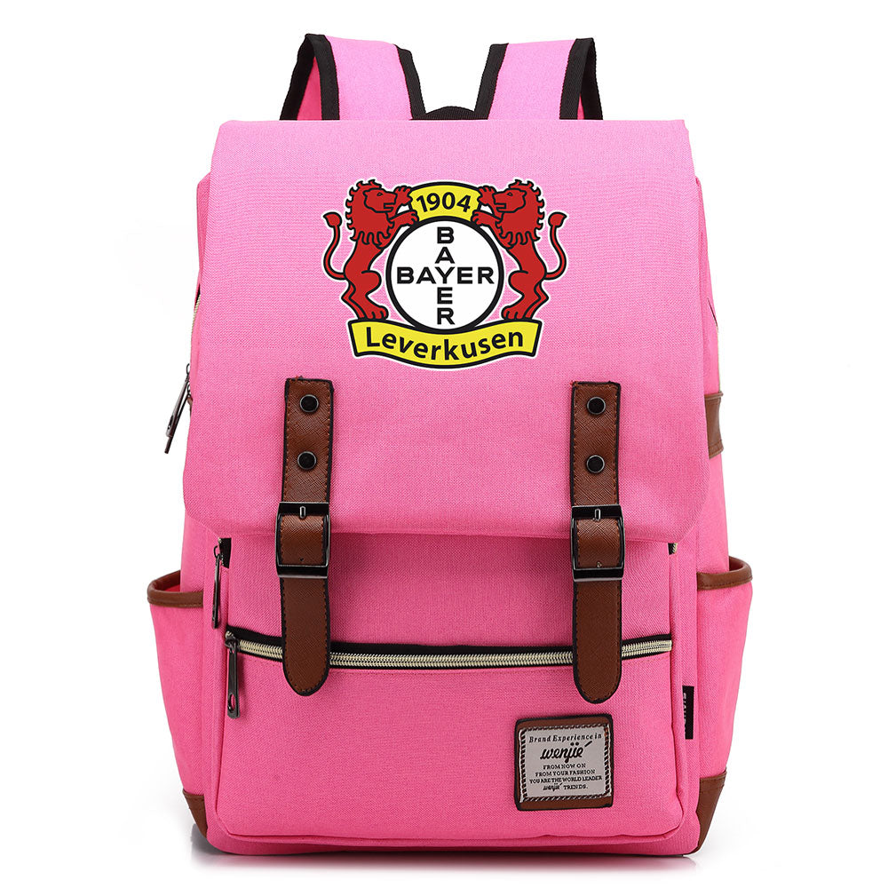 Bayer 04 Leverkusen Football Club Canvas Travel Backpack School Book Bag