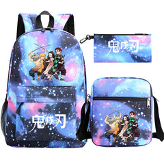 Demon Slayer SchoolBag Backpack Shoulder Bag Book Pencil Bags 3pcs Set