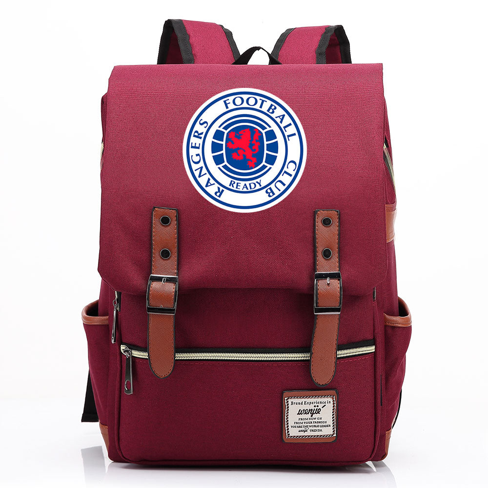Rangers Football Club Canvas Travel Backpack School Book Bag