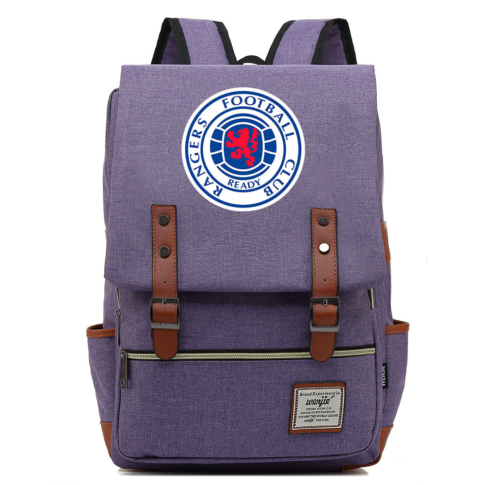 Rangers Football Club Canvas Travel Backpack School Book Bag