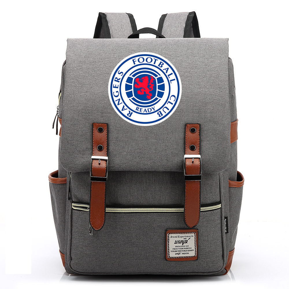 Rangers Football Club Canvas Travel Backpack School Book Bag