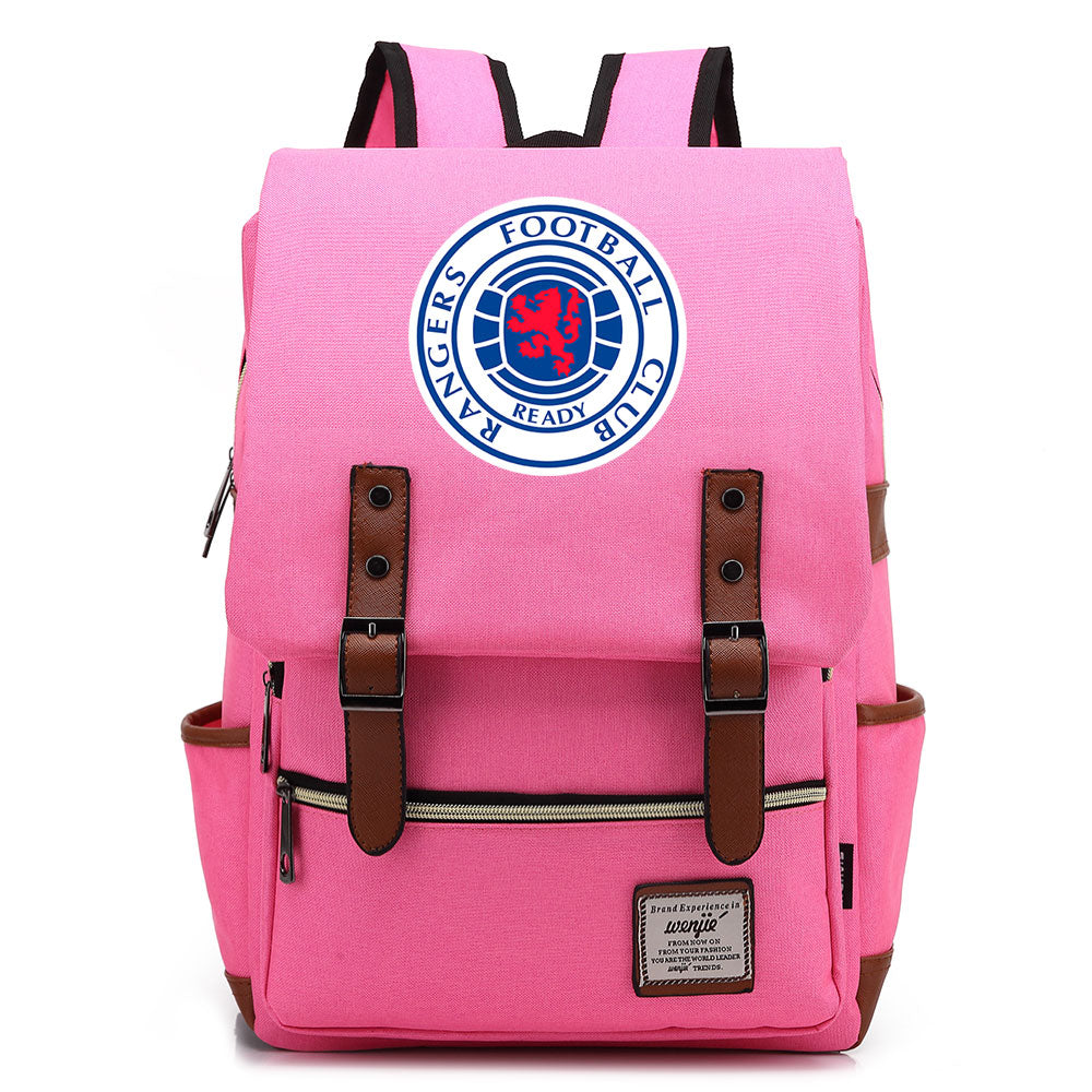 Rangers Football Club Canvas Travel Backpack School Book Bag
