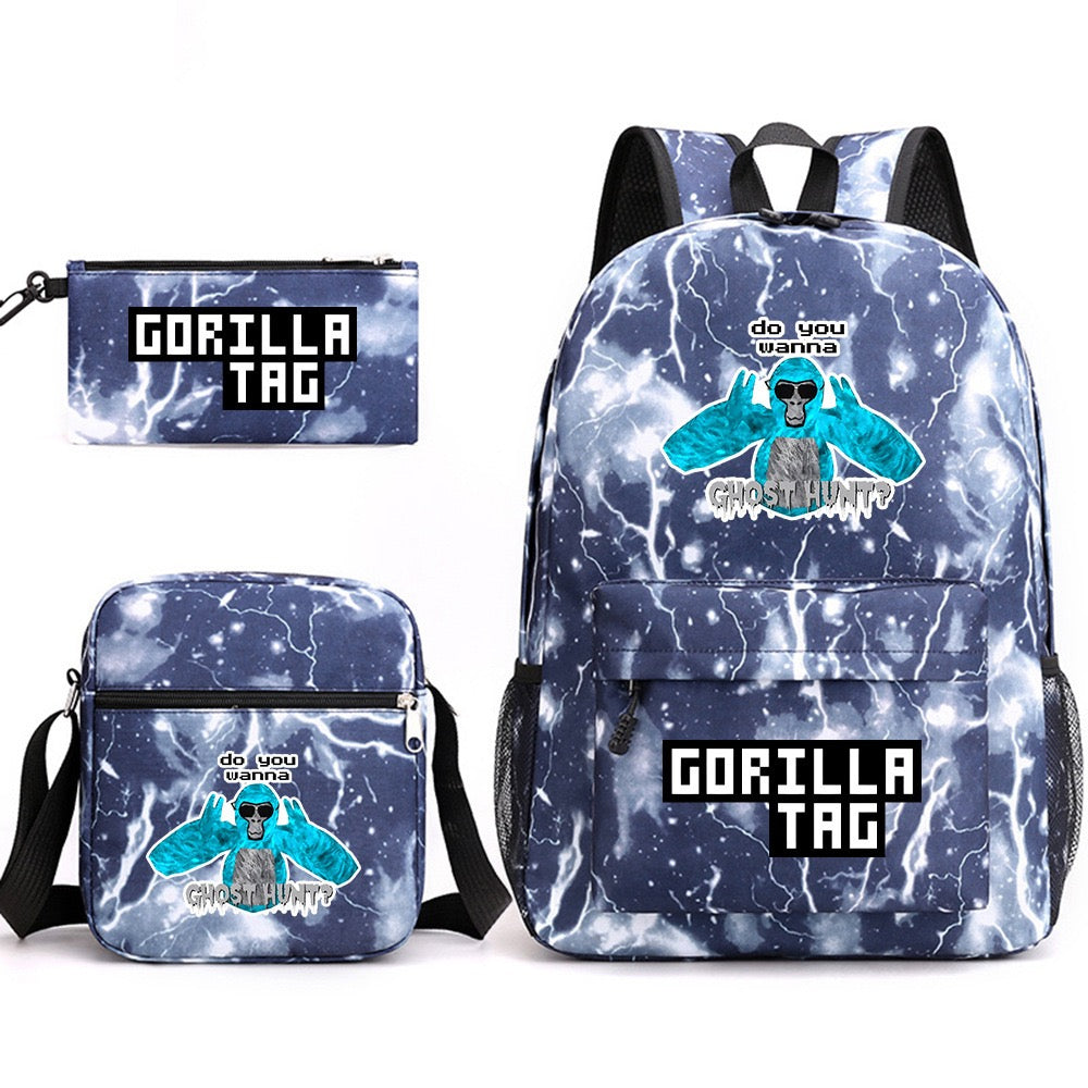 Gorilla Tag SchoolBag Backpack Shoulder Bag Book Pencil Bags 3pcs Set