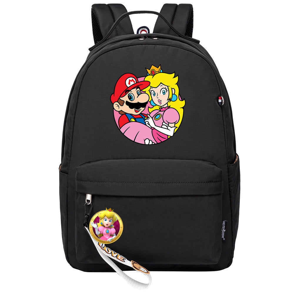 Mario Princess Peach Backpack Shoolbag Notebook Bag Gifts for Kids Students