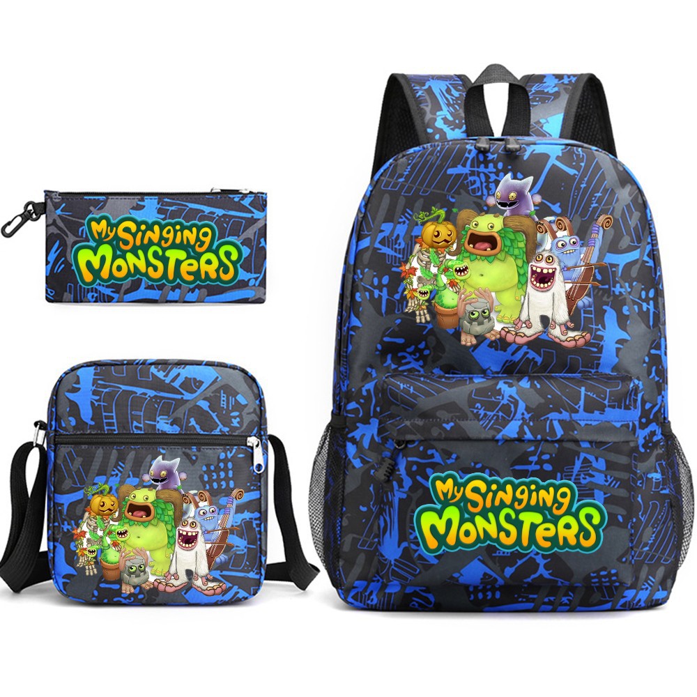My Singing Monster SchoolBag Backpack Shoulder Bag Book Pencil Bags 3pcs Set