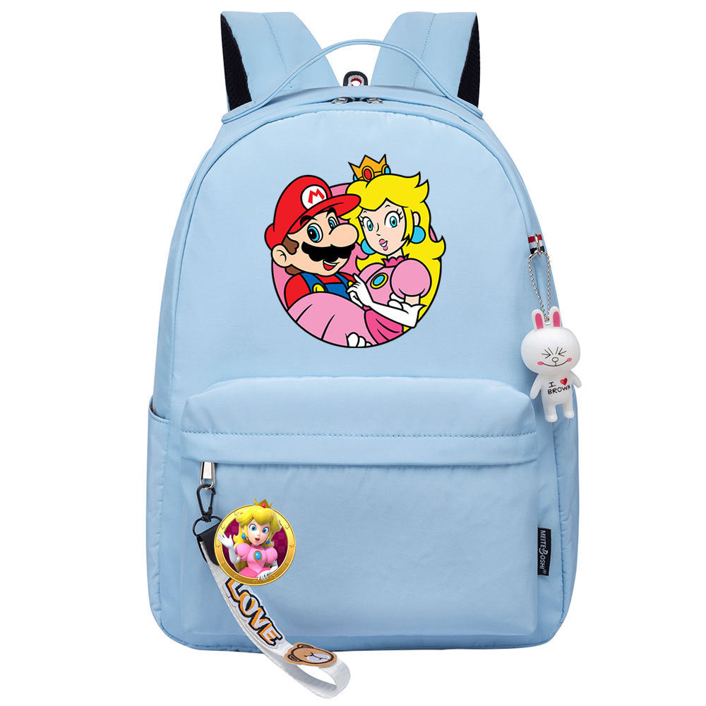 Mario Princess Peach Backpack Shoolbag Notebook Bag Gifts for Kids Students