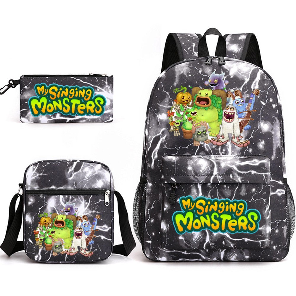 My Singing Monster SchoolBag Backpack Shoulder Bag Book Pencil Bags 3pcs Set