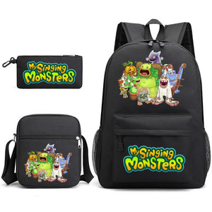 My Singing Monster SchoolBag Backpack Shoulder Bag Book Pencil Bags 3pcs Set