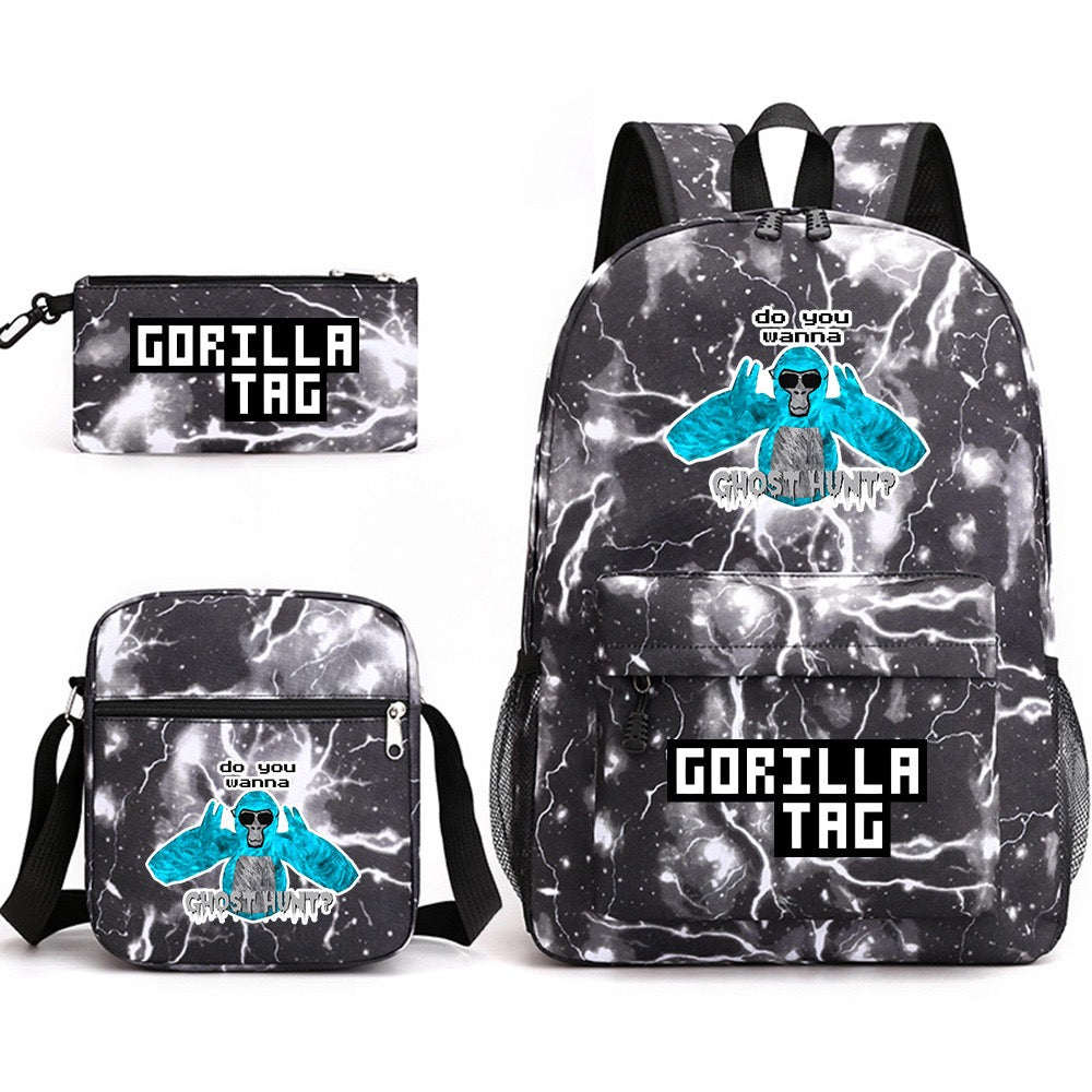 Gorilla Tag SchoolBag Backpack Shoulder Bag Book Pencil Bags 3pcs Set