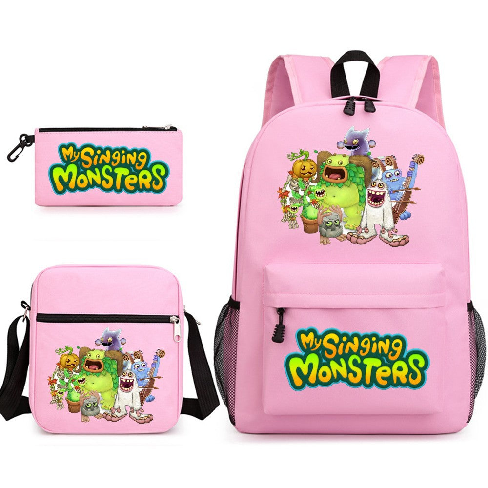 My Singing Monster SchoolBag Backpack Shoulder Bag Book Pencil Bags 3pcs Set