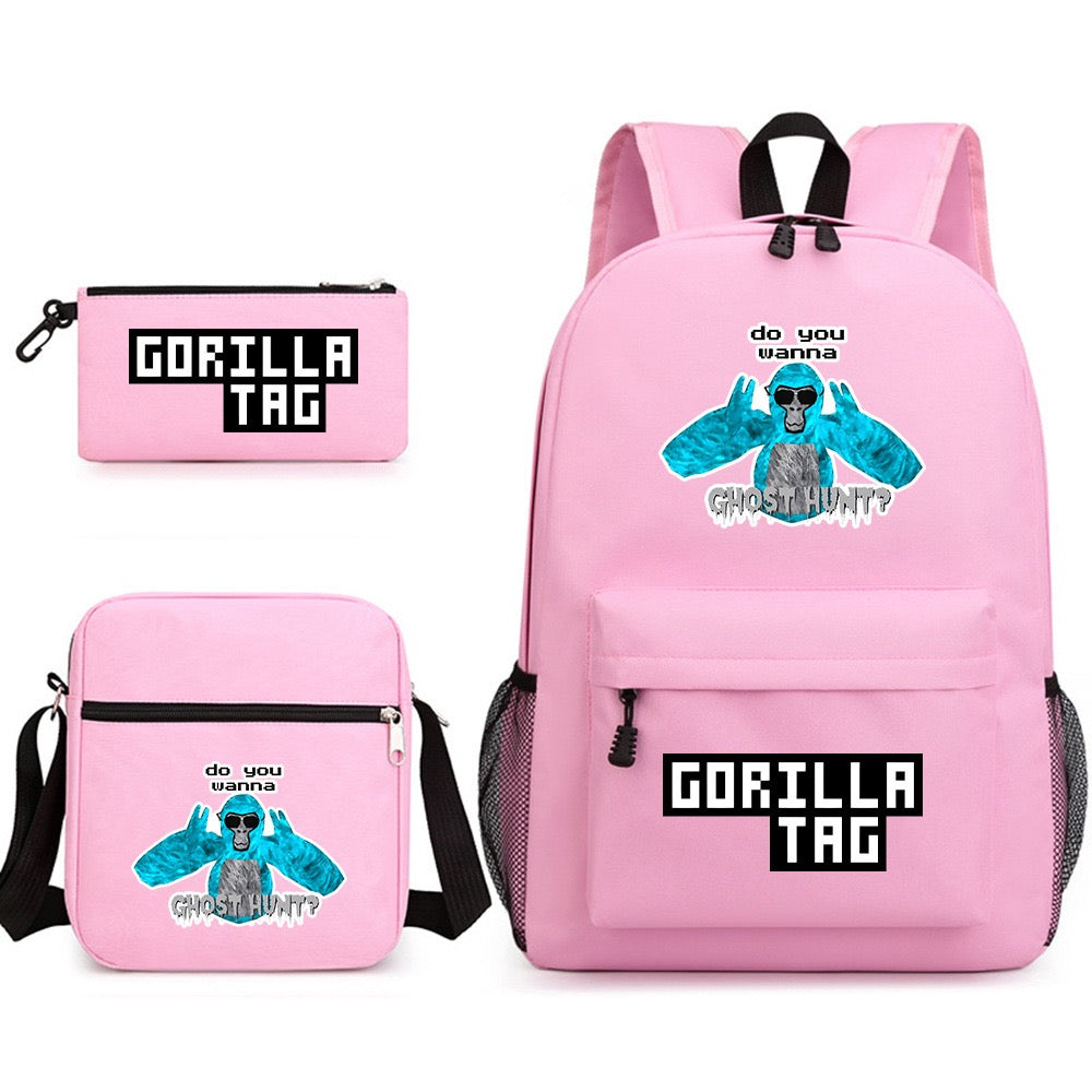 Gorilla Tag SchoolBag Backpack Shoulder Bag Book Pencil Bags 3pcs Set