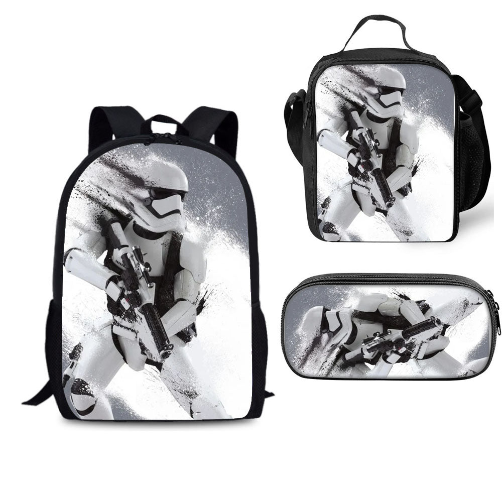 Star Wars Rebels Stormtrooper Schoolbag Backpack Lunch Bag Pencil Case Set Gift for Kids Students
