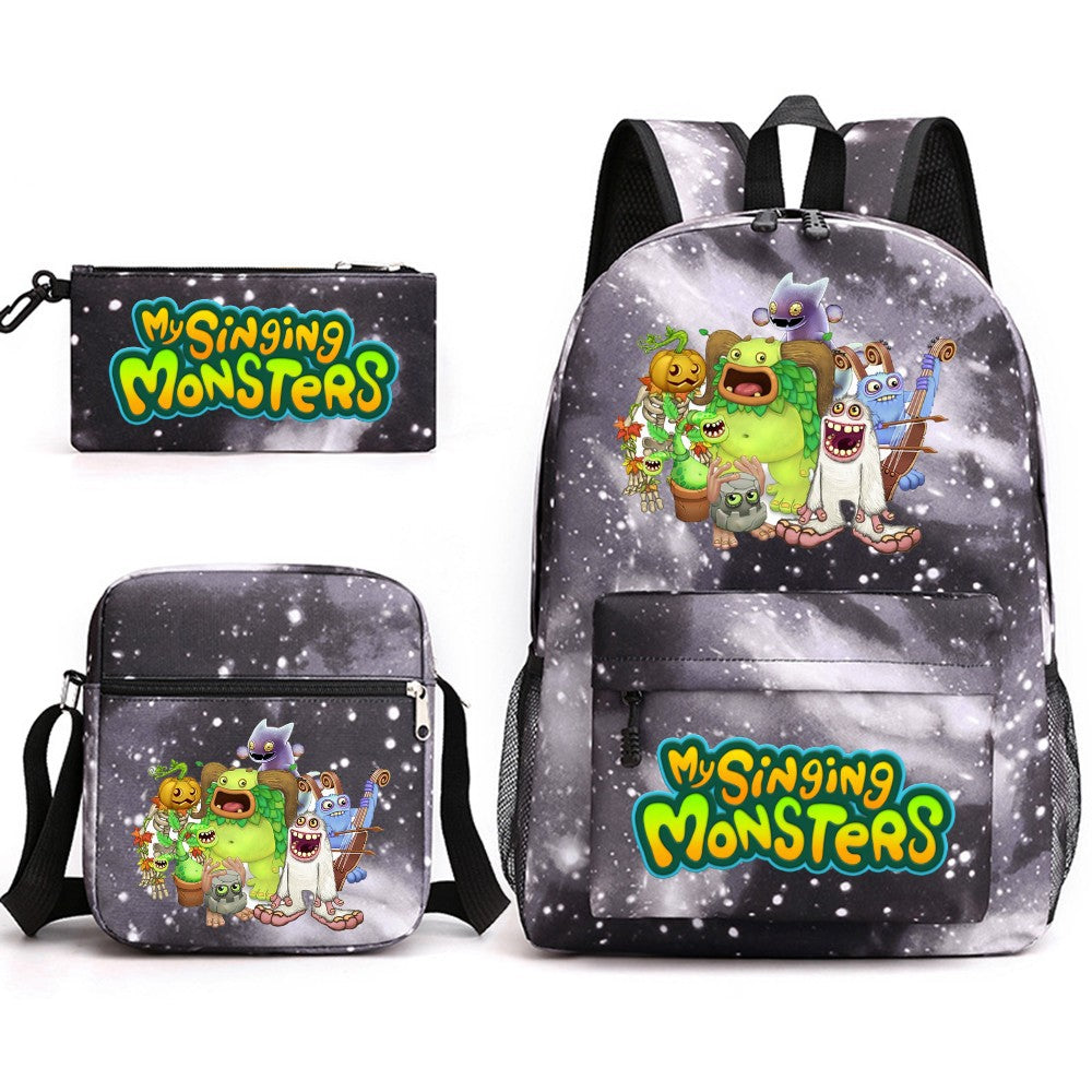 My Singing Monster SchoolBag Backpack Shoulder Bag Book Pencil Bags 3pcs Set