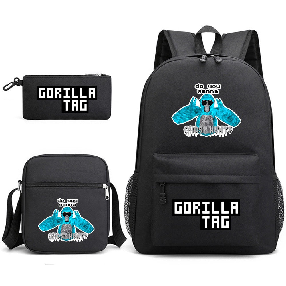 Gorilla Tag SchoolBag Backpack Shoulder Bag Book Pencil Bags 3pcs Set