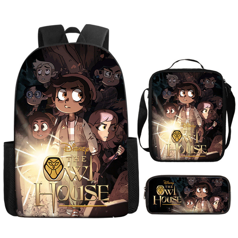 The Owl House  Schoolbag Backpack Lunch Bag Pencil Case 3pcs Set Gift for Kids Students