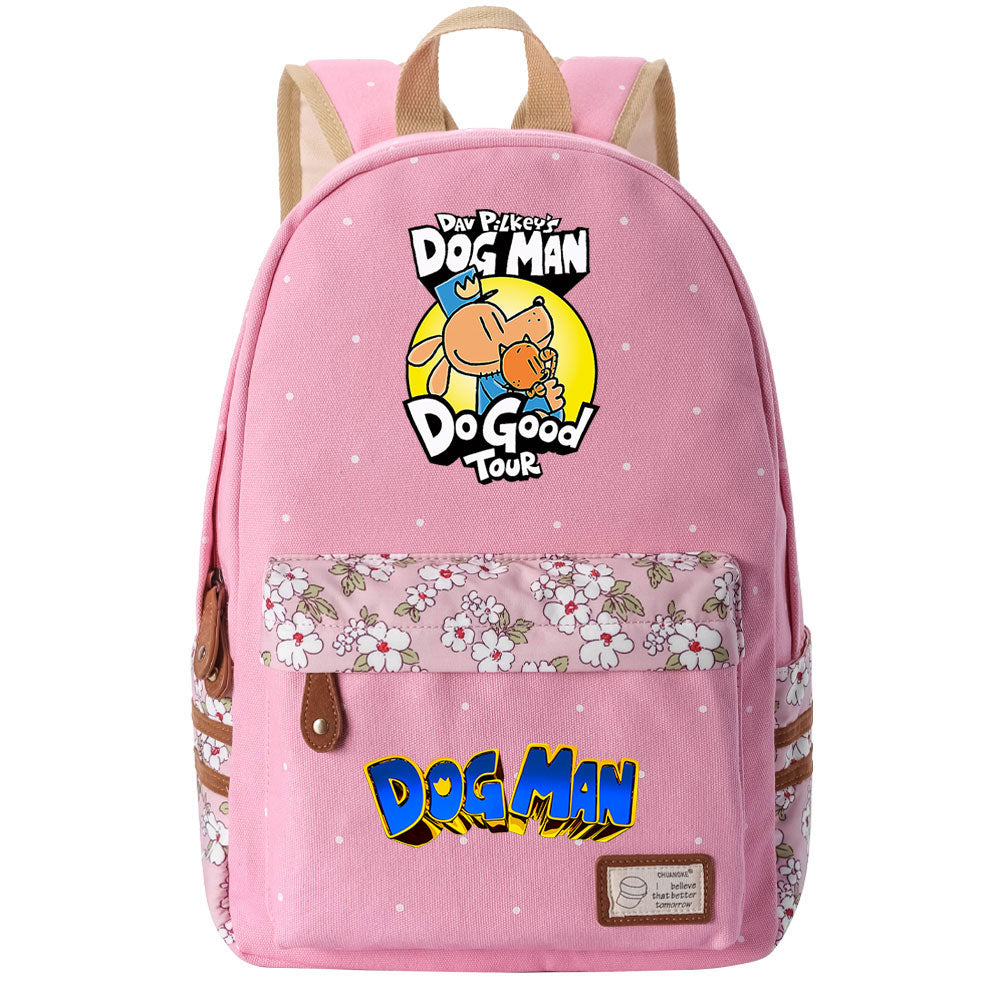 Dog Man Fashion Canvas Travel Backpack School Bag